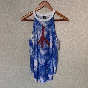 NWT MODERN LUX Peace sign TieDye Tank Size Small